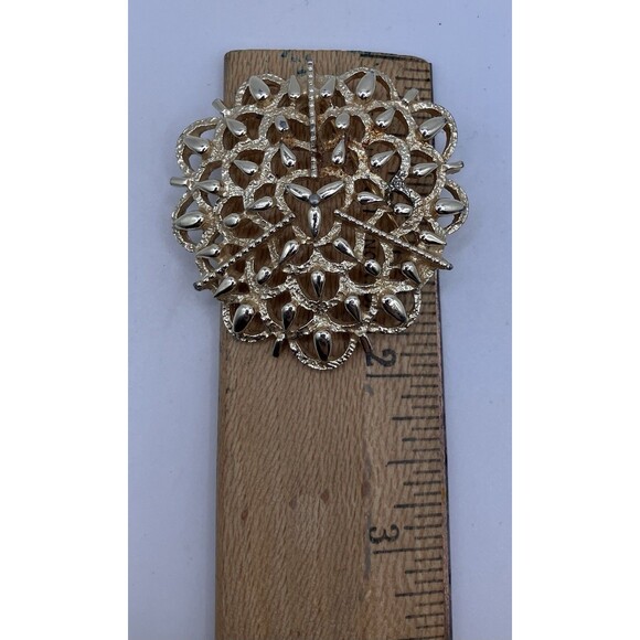 Vintage Gold Tone Emmons Designer Signed Brooch Pin Classic Jewelry - Picture 4 of 4